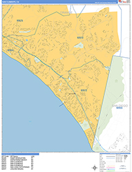 San Clemente Wall Map Basic Style 2026